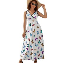 Mondxflaur Butterfly Summer Dresses for Women V-neck Sleeveless Long Dress - £28.76 GBP+
