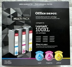 Office Depot 100XL Cyan Yellow Magenta Ink 14N0684 14N1069 14N1070  14N1071 - $24.98