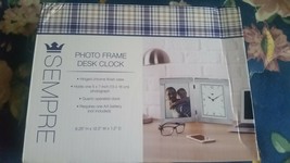 Sempre Silver Photo Frame DeskClock~Requires AA battery(Not included)-NE... - $10.00