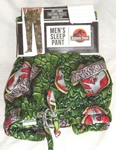 Men&#39;s Sleep Pants Size Small Jurassic Park Lounge Pajamas Green NEW T-Rex Movie - £15.60 GBP