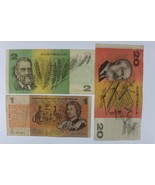 Australie 3-Notes Currency Kit 1969 Un 1985 Deux 1989 Vingt - $71.11 CAD