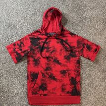 No Boundaries Hoodie Men (S) Small  Red Black Tie Dye Hooded Cropped Sle... - $11.95