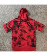 No Boundaries Hoodie Men (S) Small  Red Black Tie Dye Hooded Cropped Sle... - €10,28 EUR