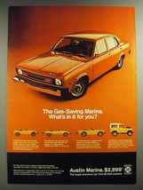 1974 Austin Marina Car Ad - The gas-saving Marina. What&#39;s in it for you? - £14.76 GBP