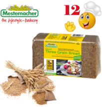 MESTEMACHER Lifestyle Bread THREE GRAIN 12 UNITS 500gr Vegan All Natural... - $89.09