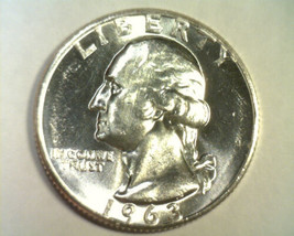 1963 WASHINGTON QUARTER NICE UNCIRCULATED NICE UNC. ORIGINAL COIN FAST SHIP - $12.00