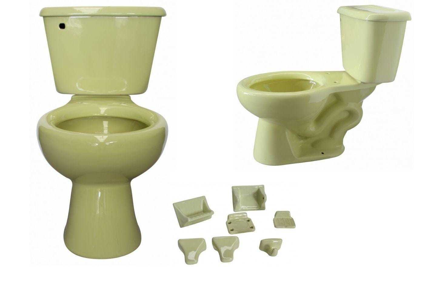 Mexican Talavera Ceramic Toilet Hand Painted  - Light Yellow - - $799.00