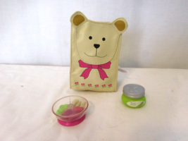 American Girl  Bitty Baby Bitty Bear Snack Lunch Bag + Bitty Baby Snack Cup + Pe - £11.96 GBP