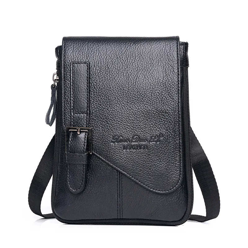 Genuine Leather Mini Shoulder Bag For Men Business Crossbody Bag Cowhide... - $50.99