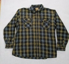 Schmidt Workwear Mens Plaid Button Long Sleeve Shirt Size 2XLT Cotton Gr... - £12.43 GBP