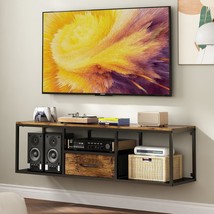 Wisdom Star Floating Wall Tv Stand, Tv Shelf With Storage Cabinet, Wall,... - $759.99 MXN