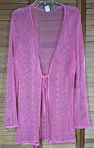 No Boundaries Womens Pink Tie Front Side Slit Mesh Swim Cover Up Sz XXL-... - $14.84