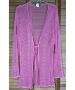 No Boundaries Womens Pink Tie Front Side Slit Mesh Swim Cover Up Sz XXL-... - $272.68 MXN