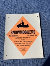 Vintage Pennsylvania Snowmobiler Sign paper cardstock winter wall art snowmobile - £3.91 GBP