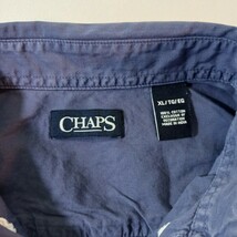 Chaps Button-Down Collar Men's Blue Cotton Shirt Long Sleeve Size XL image 3