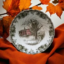 Vintage Friendly Village Autumn Mists Round Serving Bowl 8-1/2&quot; Johnson ... - £15.81 GBP