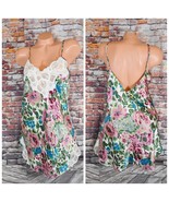 Victorias Secret Large Nightgown Floral Slip Sexy Colorful Gold Label Nightie - $35.59