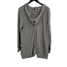 Chaser Lace Back Gray Open Front Cardigan Medium New - £18.01 GBP