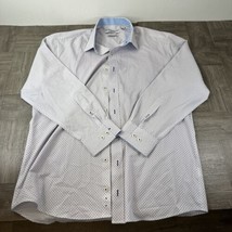 Nick Graham Shirt Mens L Everywhere Stretch Modern Fit Flip Cuff White Purple - £8.26 GBP