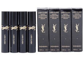 YSL YVES SAINT LAURENT LASH CLASH #01 BLACK 2ML .06fl oz x 4 MINI MASCARA - £21.08 GBP