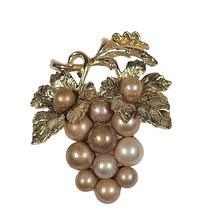 Corocraft Grape Vine Brooch Grapevine Gold Tone Vintage Rare - £22.50 GBP