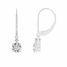 ANGARA Lab-Grown Diamond Solitaire Dangle Earrings in 14K Gold (Size-5mm, 1 Ct) - £1,150.69 GBP