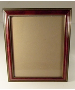 Vintage Burnes Picture Frame 8x10 Photo Burgundy Black Gold Accents   - $12.99