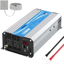 Power Inverter Pure Sine Wave 1200Watt 12V Dc To 110V 120V With Remote Control - £173.77 GBP