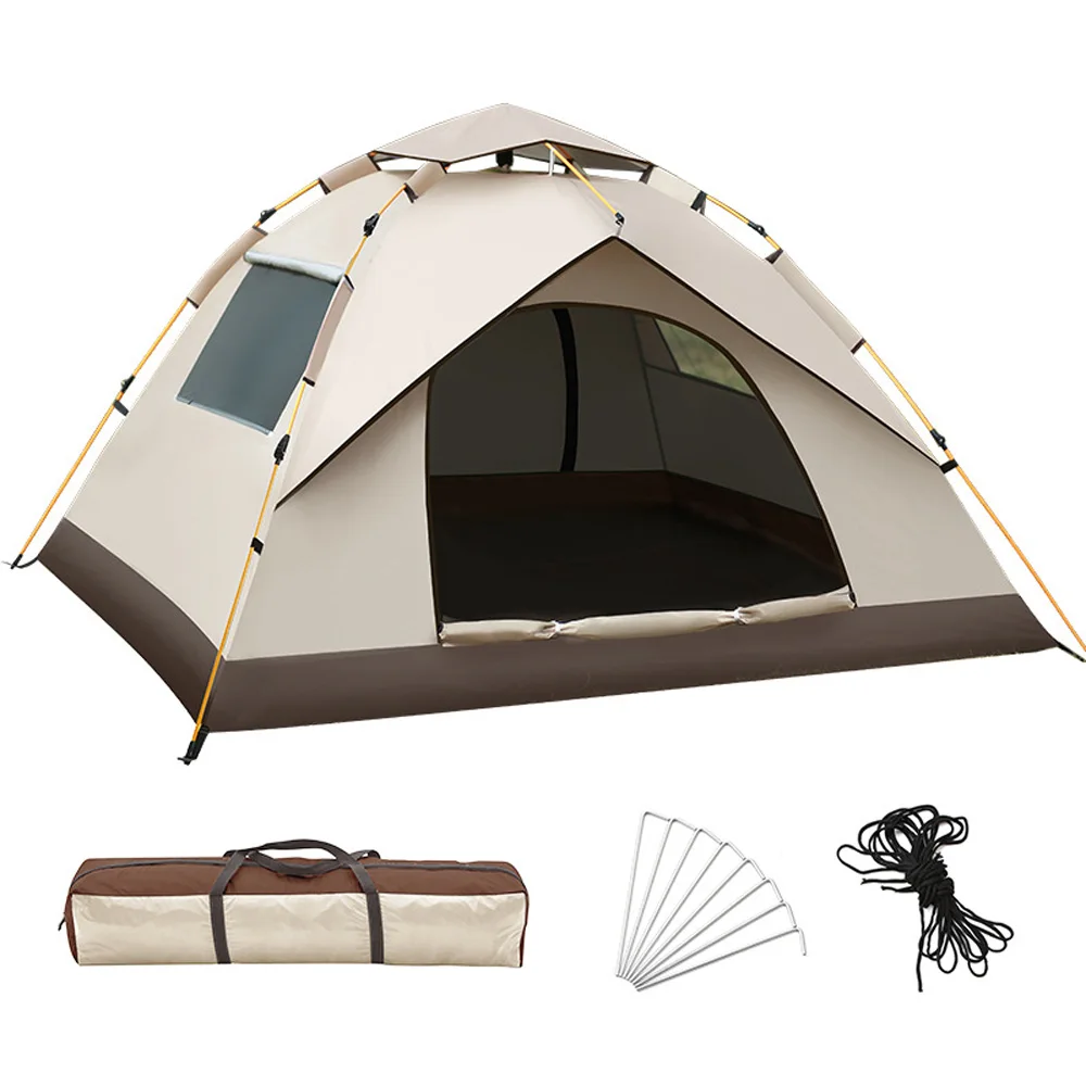1-2/3-4 Person Automatic Camping Tent Silver Coating Anti-UV Tent Outdoor Pop Up - £84.98 GBP+
