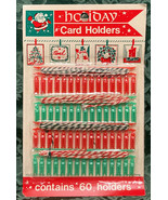 Vintage Christmas Holiday Card Holders miniature plastic clips mid century - £7.83 GBP
