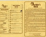 Doebler&#39;s Dock Menu Wagner Place Memphis Tennessee  - $17.82