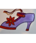 Stained glass looking Ladies Shoe ornament window  suncatcher 5 inch acr... - £5.47 GBP