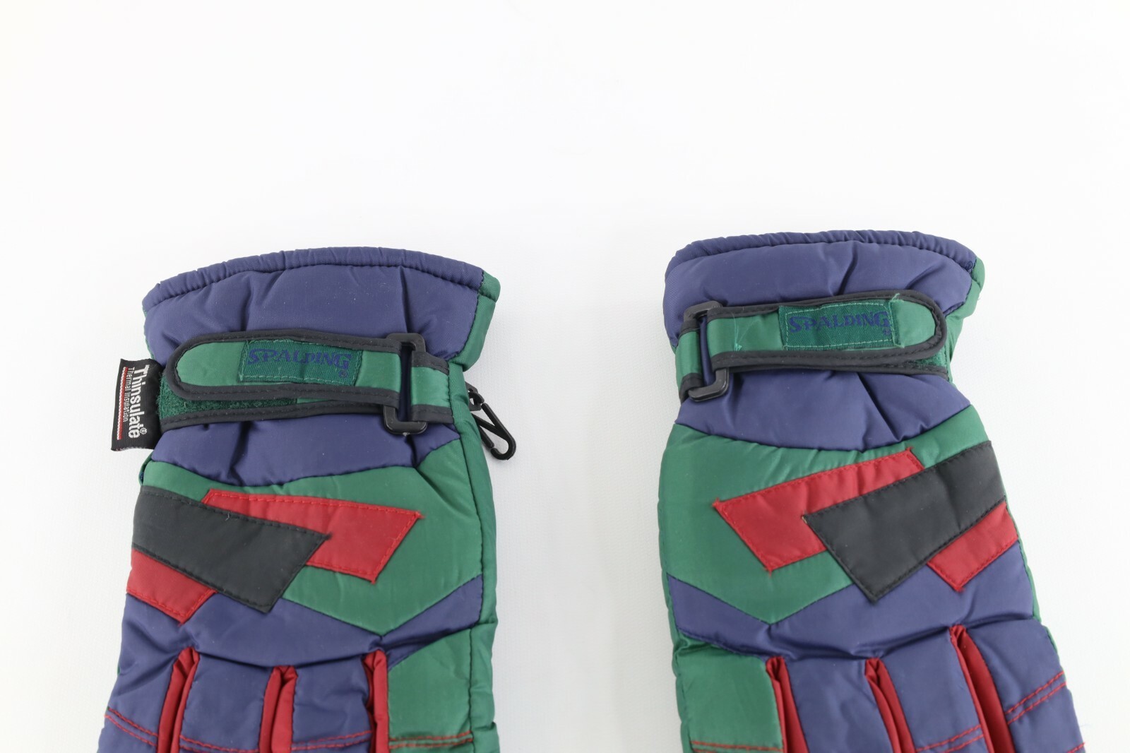 Vtg 90s Spalding Spell Out Color Block Fleece Lined Insulated Winter Gloves XL Item image 2