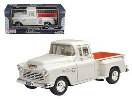 1955 Chevrolet 5100 Stepside Pickup Truck Beige 1/24 Diecast Car Model by Motorm - £31.85 GBP