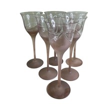 Vintage Melinda Crystal Wine Goblet Glass (6) Frosted Crystal Clear Industries - £63.38 GBP