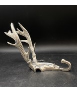 Cast Aluminum Deer Skull Stag Horn Wall Sculpture Single Hat Coat Hook - €34,39 EUR