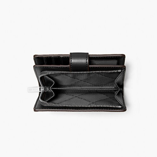 New Michael Kors Jet Set Medium Printed Signature Logo Wallet Black Multi Item image 2