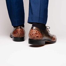 Anzio Genuine Alligator and Classic Calfskin Dress Oxford Shoes Rustic Orix image 7