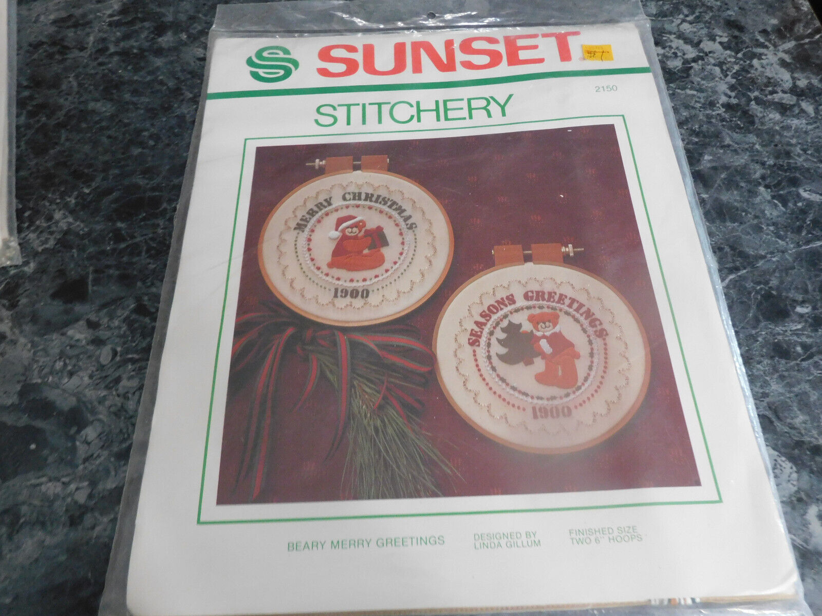 Sunset Beary Merry Greetings Bear Christmas Crewel Stitchery Ornament Kit 2150 - $15.99