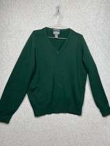 Lord&amp;Taylor LambsWool Pullover Mens Sweater L Green Classic Casual holid... - £33.17 GBP