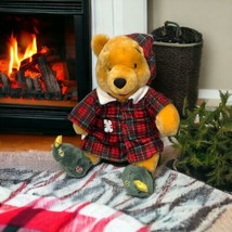 Disney Winnie Pooh Bear Plush Toy Plaid Pajamas Soft 13” Christmas Tree Slippers - £22.29 GBP