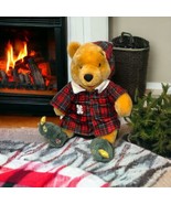 Disney Winnie Pooh Bear Plush Toy Plaid Pajamas Soft 13” Christmas Tree ... - £21.90 GBP