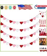 Romantic Red Pink White Heart Garland - Perfect for Weddings &amp; Anniversa... - $21.25 CAD