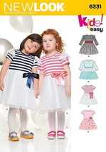 New Look Sewing Pattern 6331 Toddler Dress and Stretch Knit Bodice Size 1/2-4 - £6.84 GBP