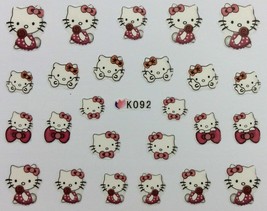 Nail Art 3D Decal Stickers Hello Kitty Roses Peace Bows K092 - £2.61 GBP