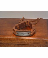 New Men’s Brown World Peace Leather Fashion Bracelet - $12.13 CAD