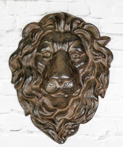 Cast Iron Aslan The King Of The Jungle Regal Lion Head Wall Plaque Figurine - $678.31 MXN