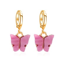 LETAPI 2021 New Fashion Korean Butterfly Dangle Earrings for Women Gold Color Ac - £6.81 GBP