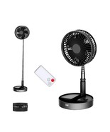 Foldable 7 in Pedestal Desk Fan 7200mAh Telescopic 4 Speed Stand Fan wit... - €33,96 EUR