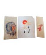 Lot of 3 Vintage Iron On Heat Transfers Indian Chief Sunset Deer Head - £9.28 GBP